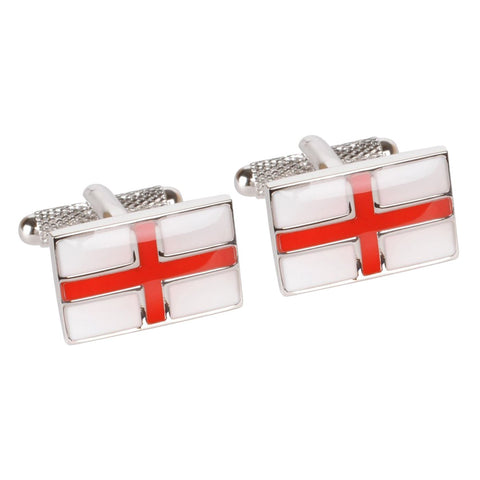 Gift Bag+ Union Jack cuff links Silver Tone Cufflinks British Flag Round CLN  UK