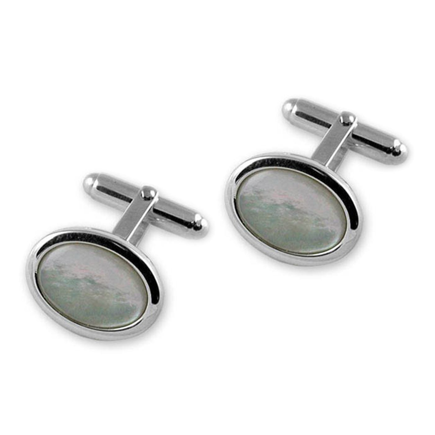 Sterling Silver Mother of Pearl Oval Cufflinks – The Cufflink Store