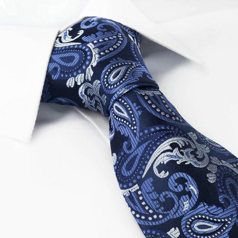 Patterned Navy and Bronze Tie 