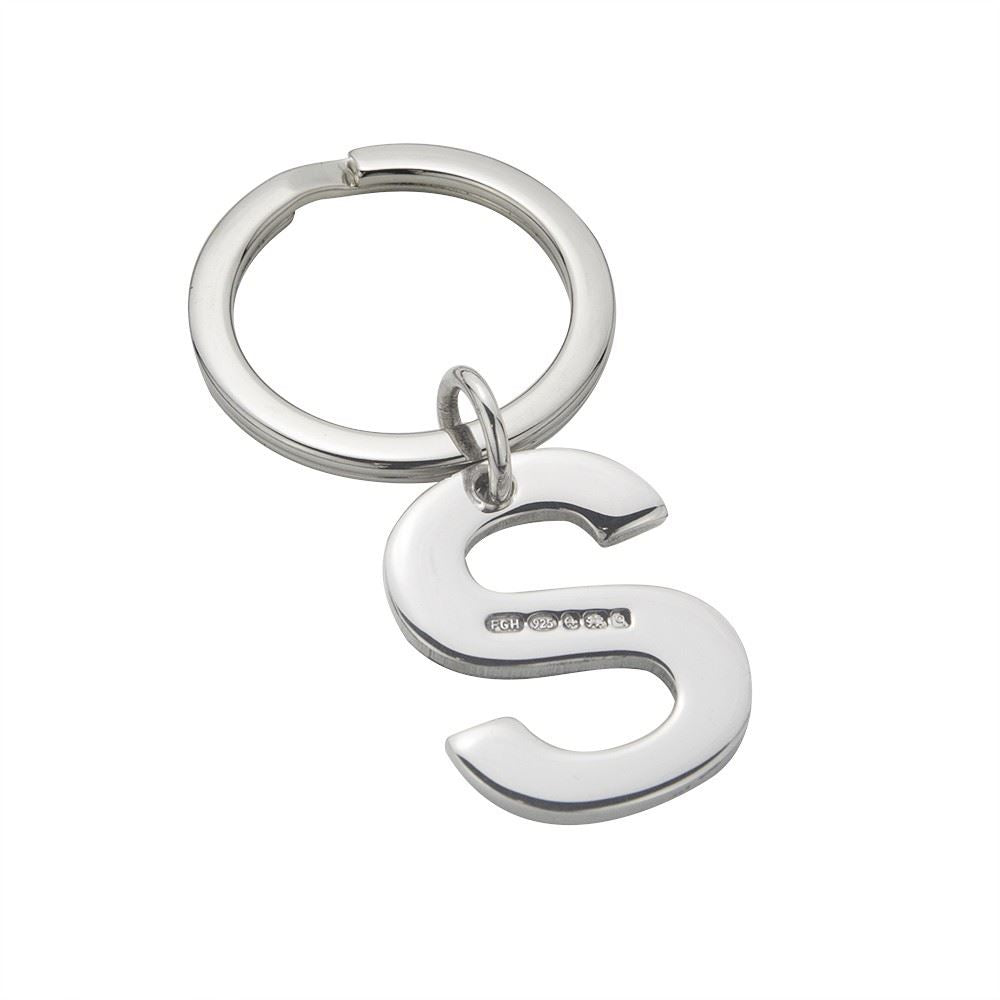 Sterling Silver Letter S Keyring – The Cufflink Store