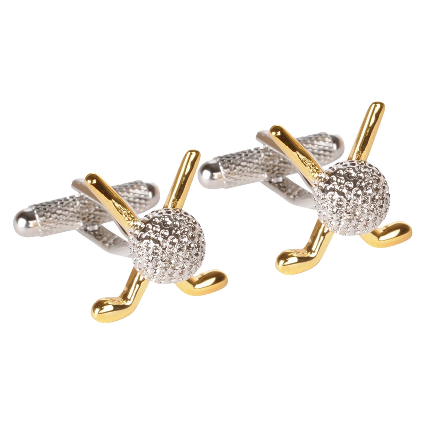 Gold Crossed Golf Clubs and Ball Cufflinks – The Cufflink Store