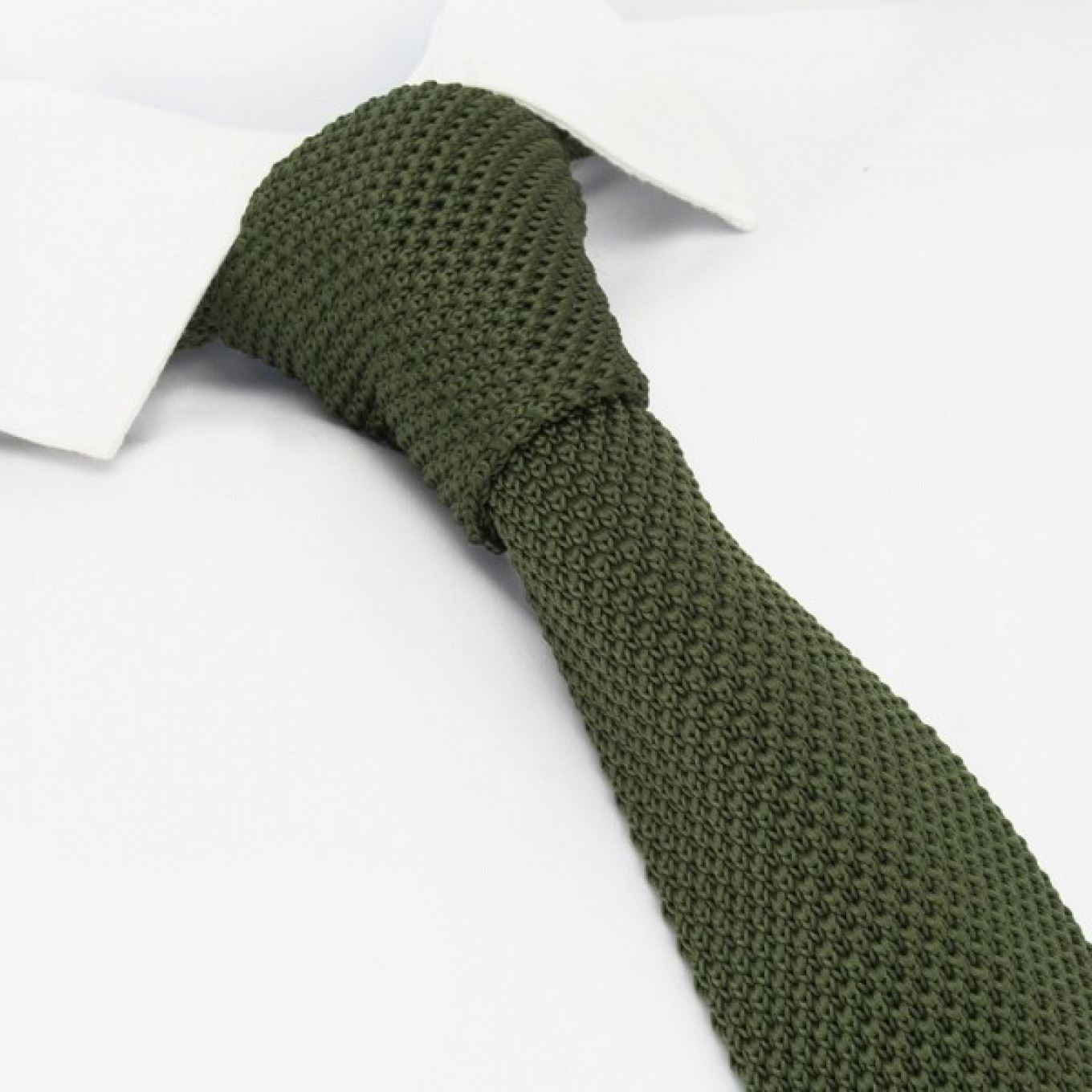 Country Green Knitted Square Cut Tie The Cufflink Store