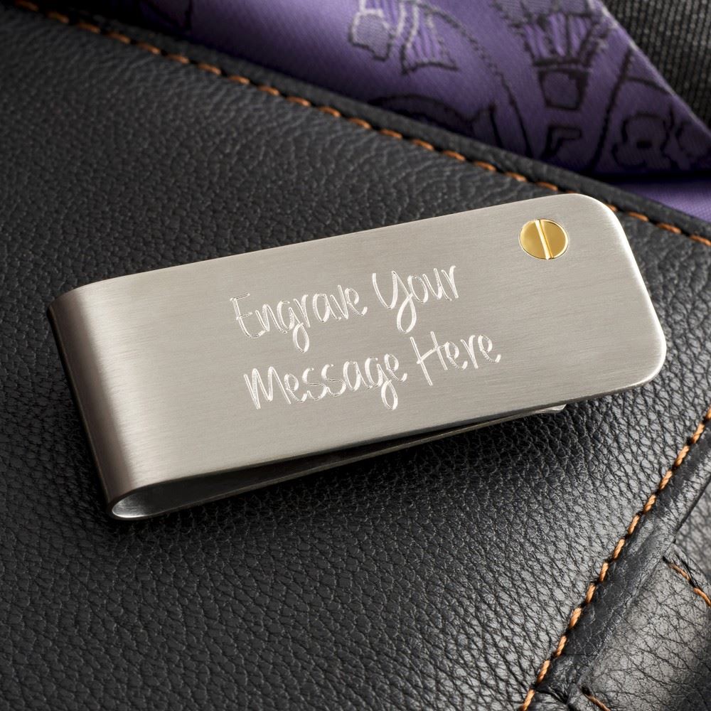 Engraved Stainless Steel Gold Corner Money Clip The Cufflink Store - engraved stainless steel gold corner money clip