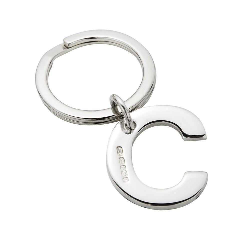 Sterling Silver Letter C Keyring – The Cufflink Store