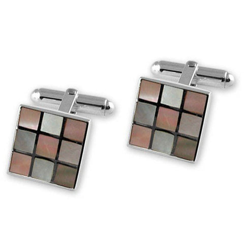 Louis Vuitton Damier 4 Square Enamel Sterling Silver Cufflinks