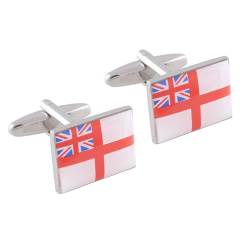 Gift Bag+ Union Jack cuff links Silver Tone Cufflinks British Flag Round CLN  UK