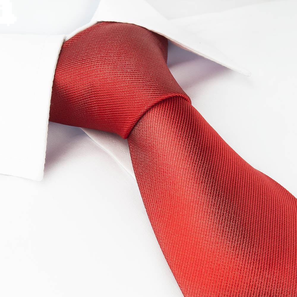 Luxury Plain Red Woven Silk Tie – The Tie Store