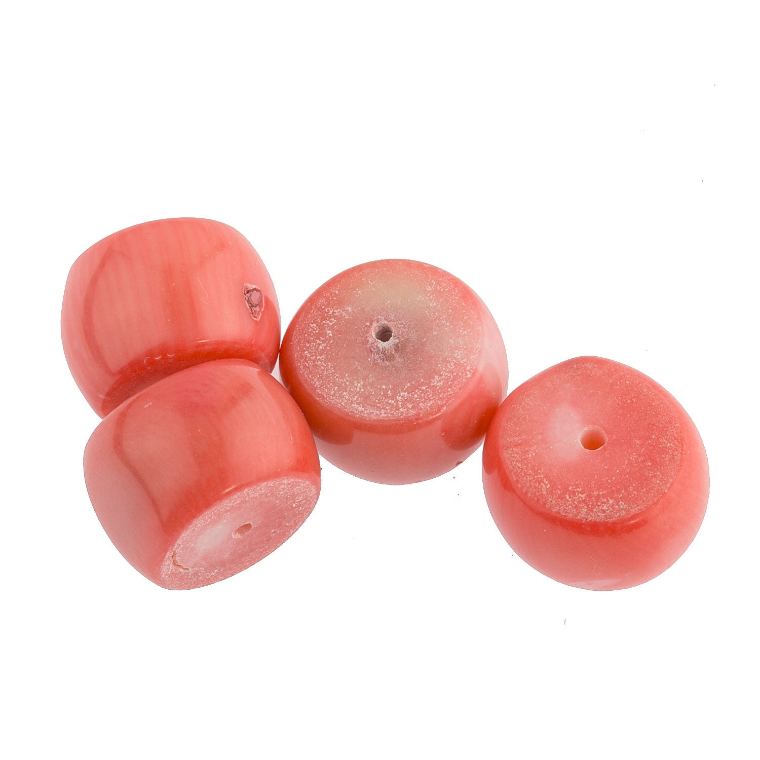 Bamboo coral drum beads, salmon color,1 