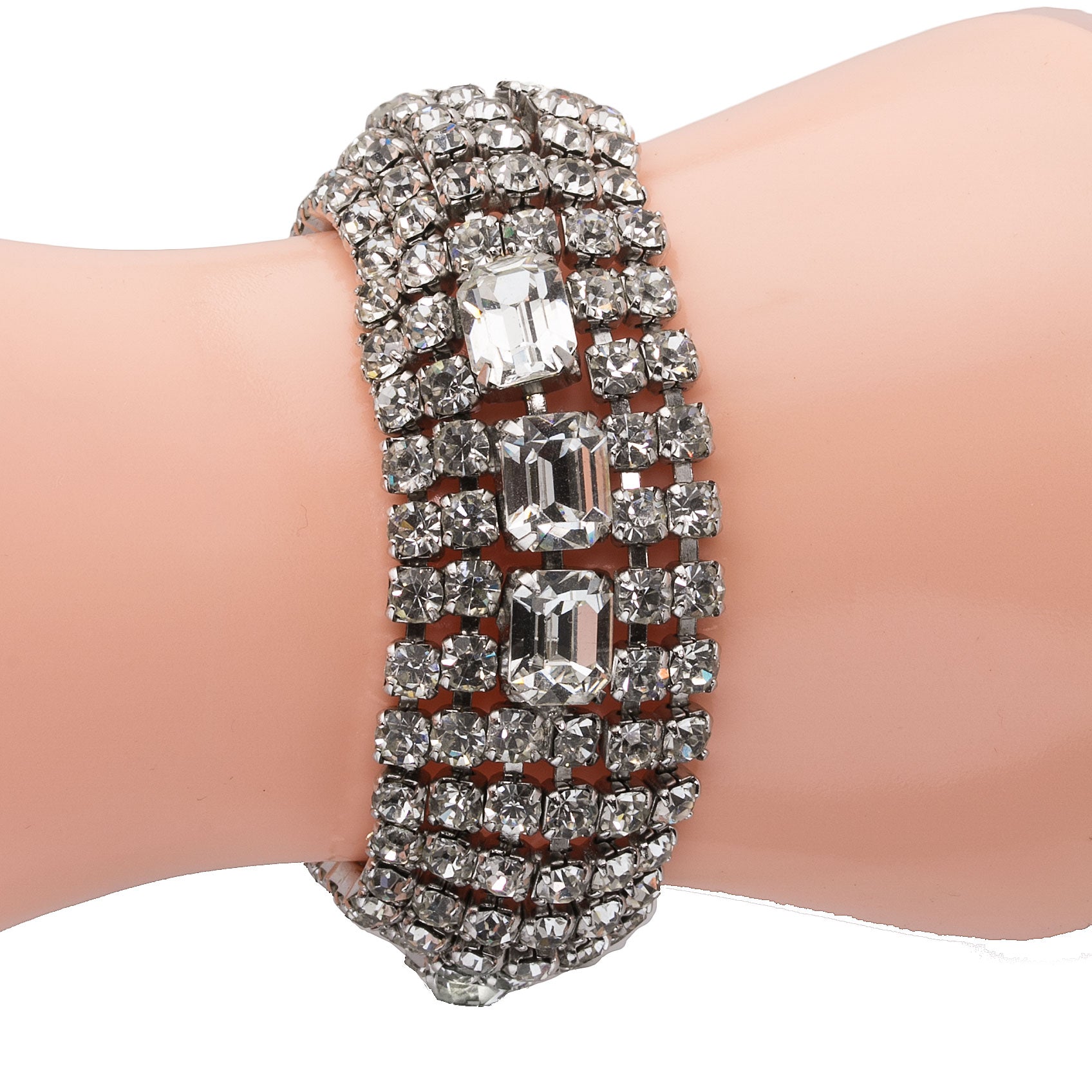 wide rhinestone bracelet