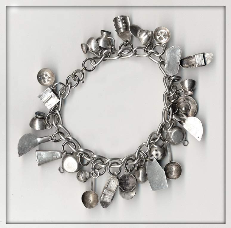 solid sterling silver charm bracelet 