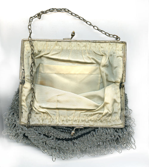 Antique Edwardian knitted beaded bag with silver frame. hbed104 – Earthly  Adornments