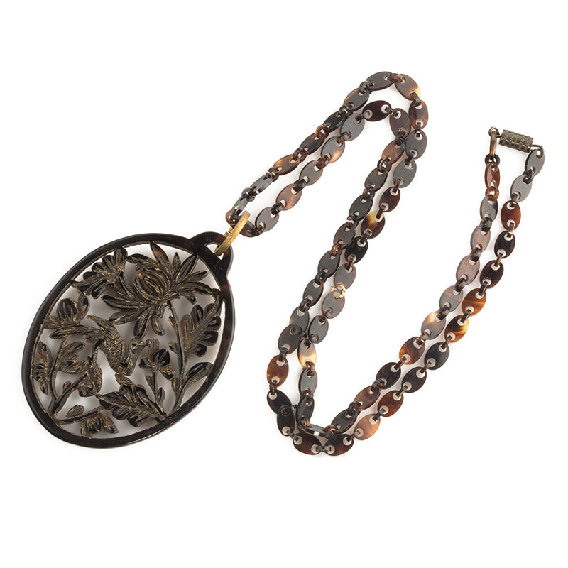 tortoise shell link necklace