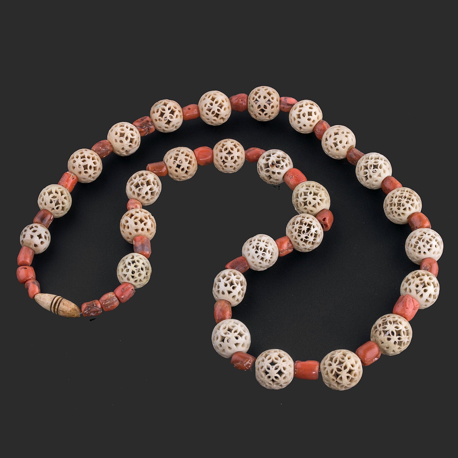 carved coral beads