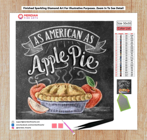 As American As Apple Pie Blackboard - Diamond Art Kit