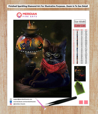 Black Halloween Cat - Diamond Art Kit