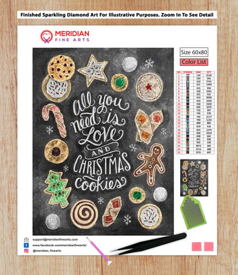 Christmas Cookies Blackboard - Diamond Art Kit