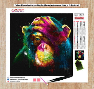 Colourful Monkey - Diamond Art Kit