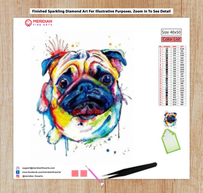 Colorful Pug - Diamond Art Kit