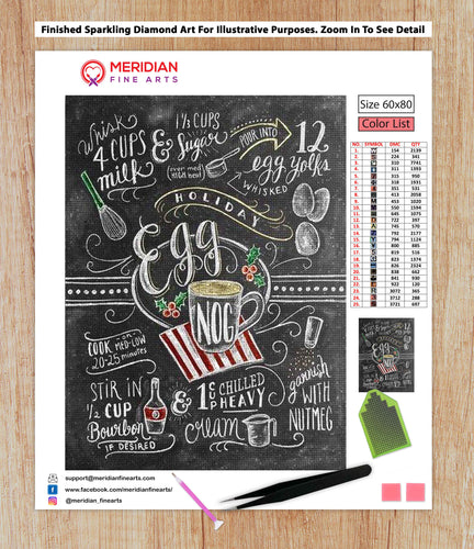 Egg Nog Recipe Blackboard - Diamond Art Kit