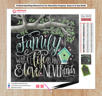 Family Blackboard - Diamond Art Kit