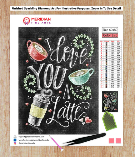 I Love You Latte Blackboard - Diamond Art Kit