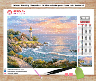 Light House Near the Sea - Diamond Art Kit