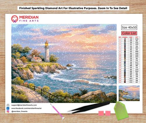 Light House Near the Sea - Diamond Art Kit