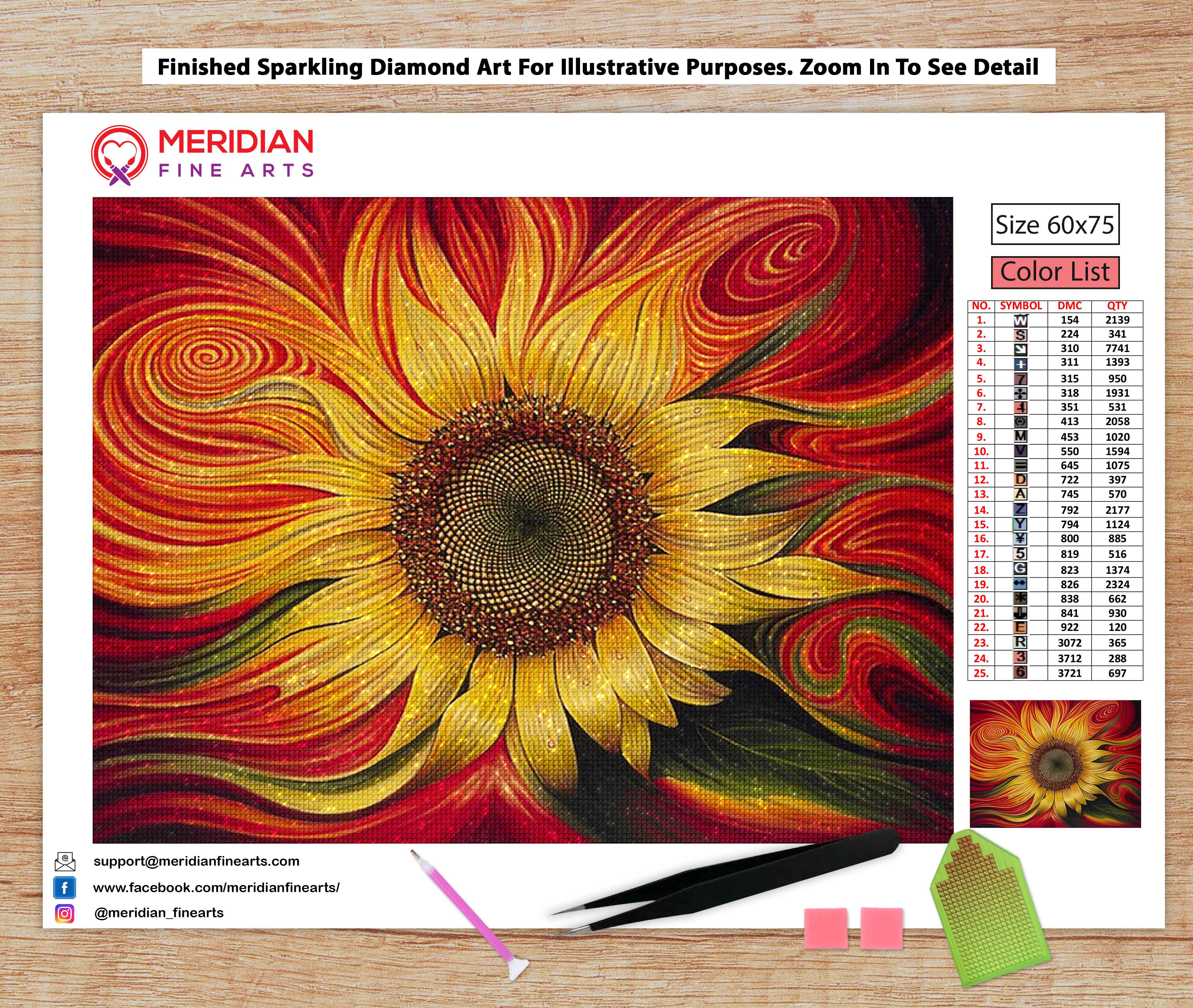 Mesmerized by a Sunflower - Diamond Art Kit – Meridian Fine Arts