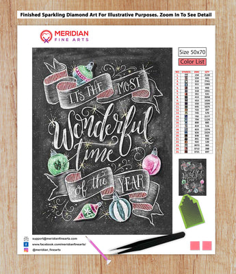 Most Wonderful Time Of The Year Blackboard - Diamond Art Kit