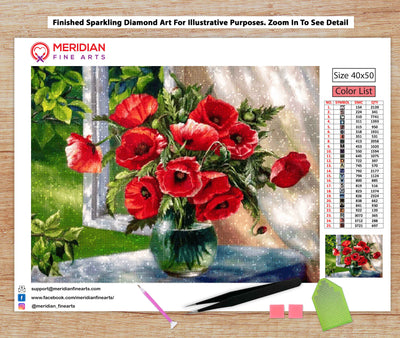 Poppy Flowers - Diamond Art Kit