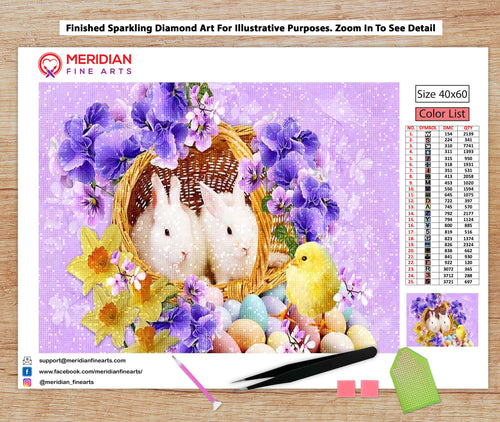 Easter Chick With Bunnies - Diamond Art Kit