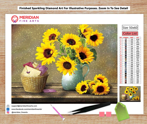 Sunflowers in Vase - Diamond Art Kit