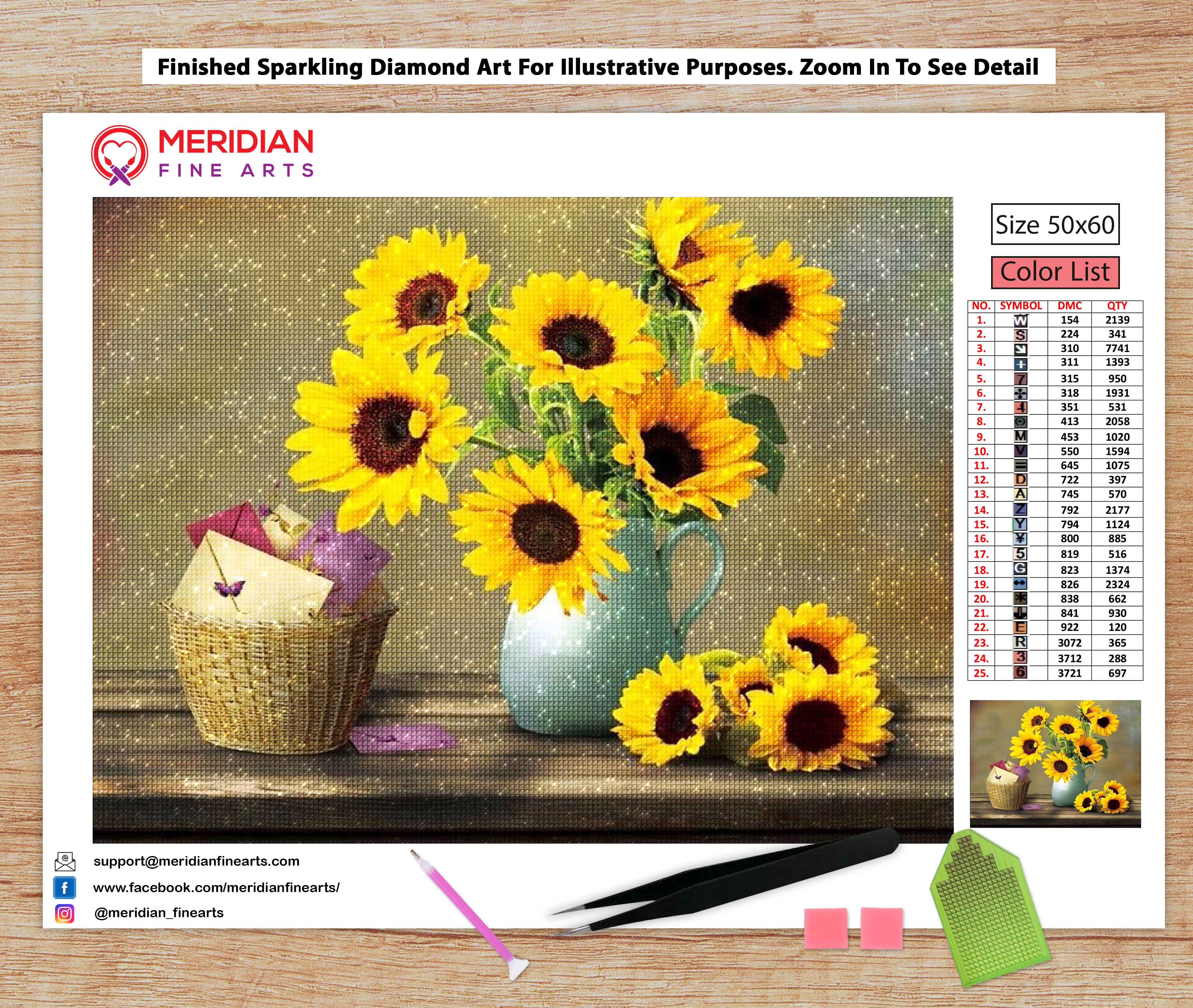 Mesmerized by a Sunflower - Diamond Art Kit – Meridian Fine Arts