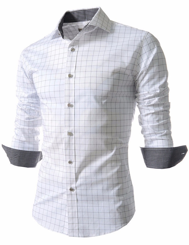 Camisa Social com Linhas Xadrez - em 5 Cores | Mens shirt dress, Men ...