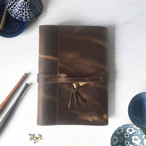 A4 leather recipe book to write in