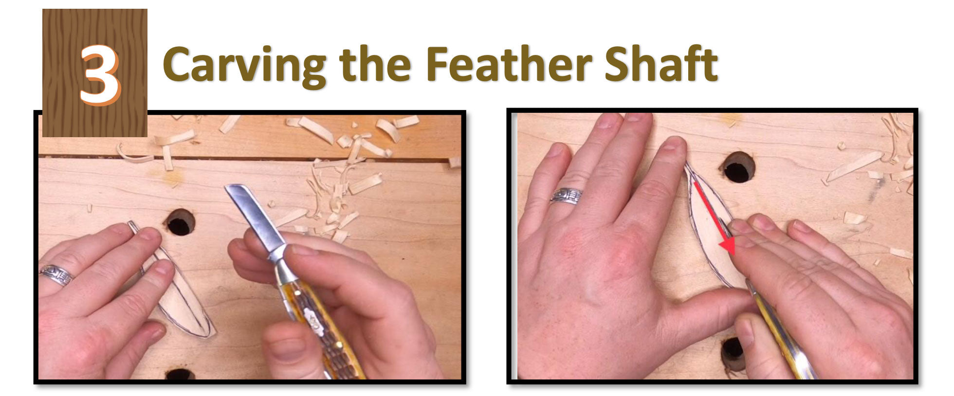 Carving The Feather Shaft