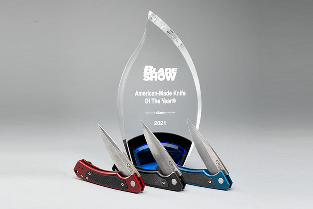 Three Marilla™ knives with the BLADE® Show American-Made Knife of the Year Award