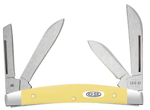 W. R. Case & Sons Cutlery Co Smooth Yellow Synthetic CS Slimline Trapper  Pocket Knife FI00031 - The Home Depot