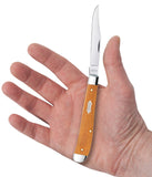 Natural Canvas Micarta® Slimline Trapper Knife in Hand