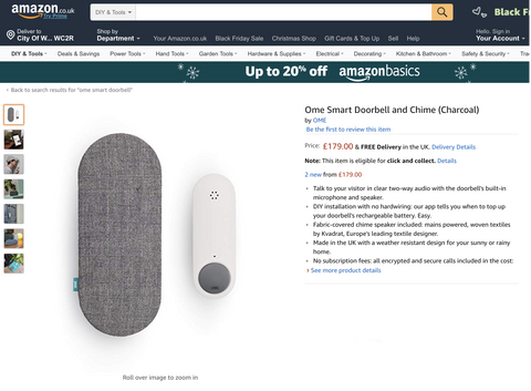Ome Smart Doorbell on Amazon.co.uk