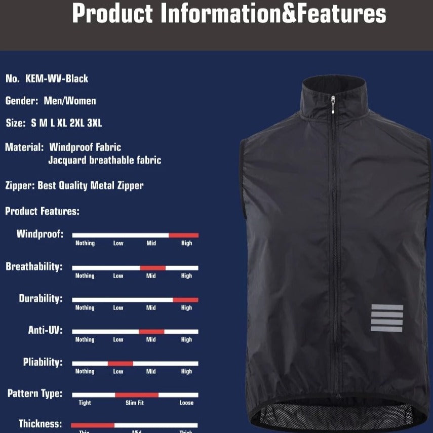 Cycling vest windproof Kemaloce – Pulling Turns