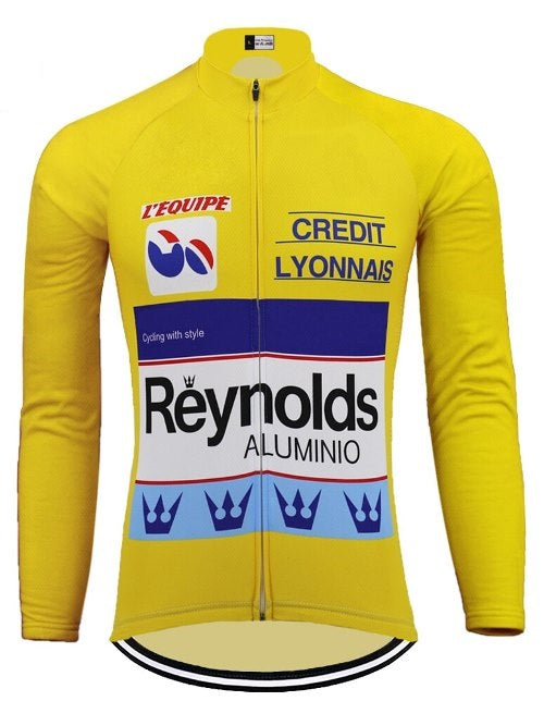 yellow long sleeve cycling jersey