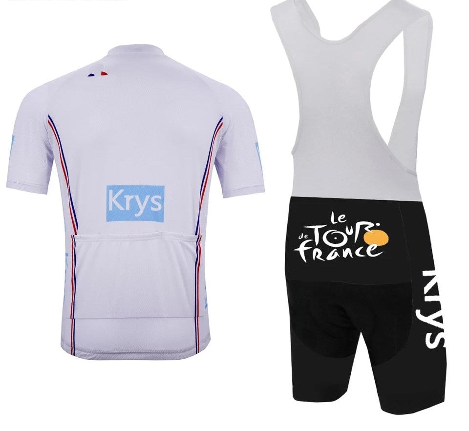 Tour de France white jersey cycling set Pulling Turns