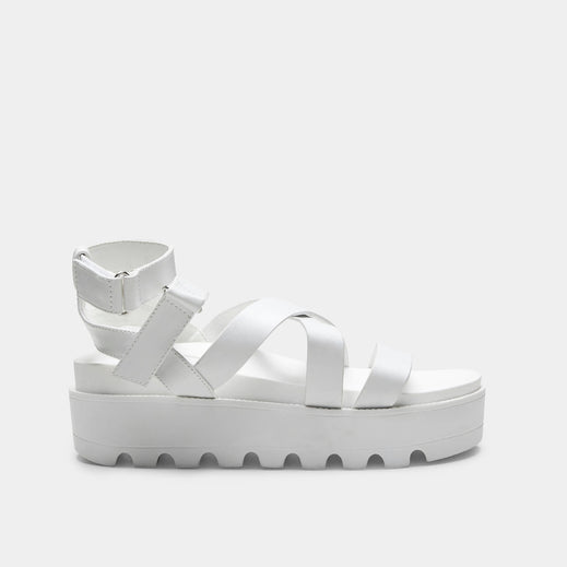 CRIX White Chunky Flatform Sandals