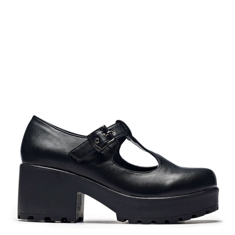 SAI Black Mary Jane Shoes 'Faux Leather Edition' - Black - Koi Footwear - Main View