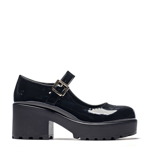 TIRA Black Mary Jane Shoes 'Patent Edition' - Black - Koi Footwear - Side View