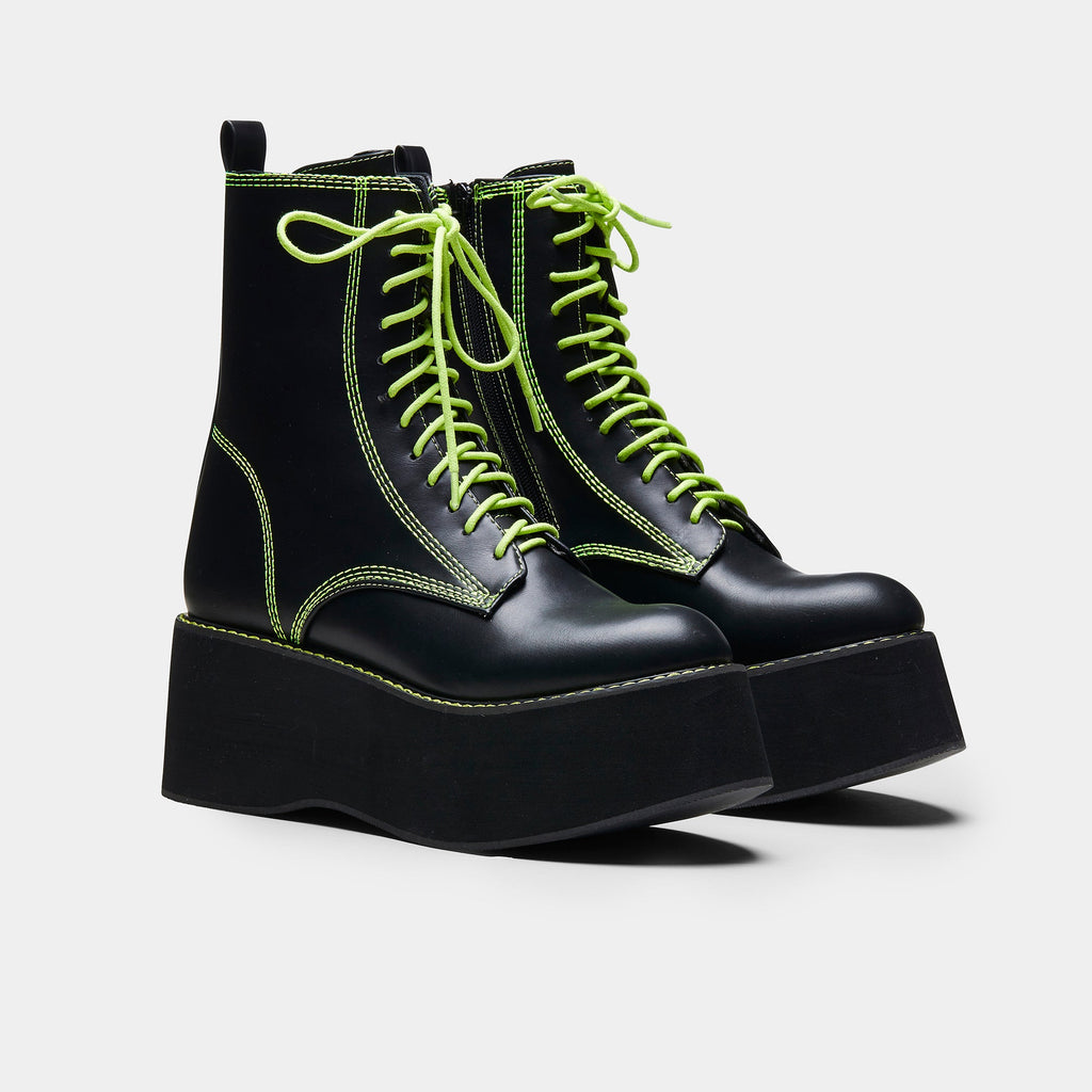 neon platform boots