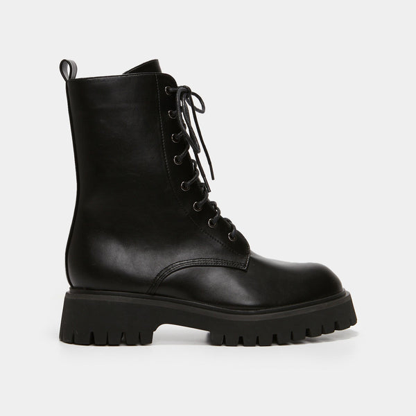 Anchor Black Military Lace Up Boots