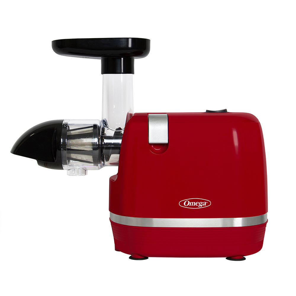 H3000RED Omega Cold Press 365 Horizontal Compact Masticating Juicer, 3 Stage Auger,150 Watts, Red