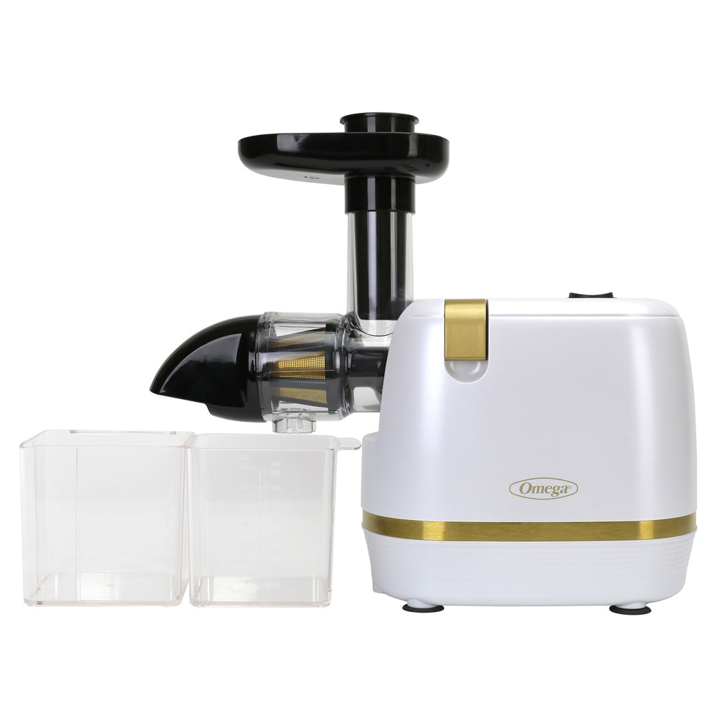 H3000RWH13 Omega Cold Press 365 Horizontal Compact Masticating Juicer, 3 Stage Auger,150 Watts, White